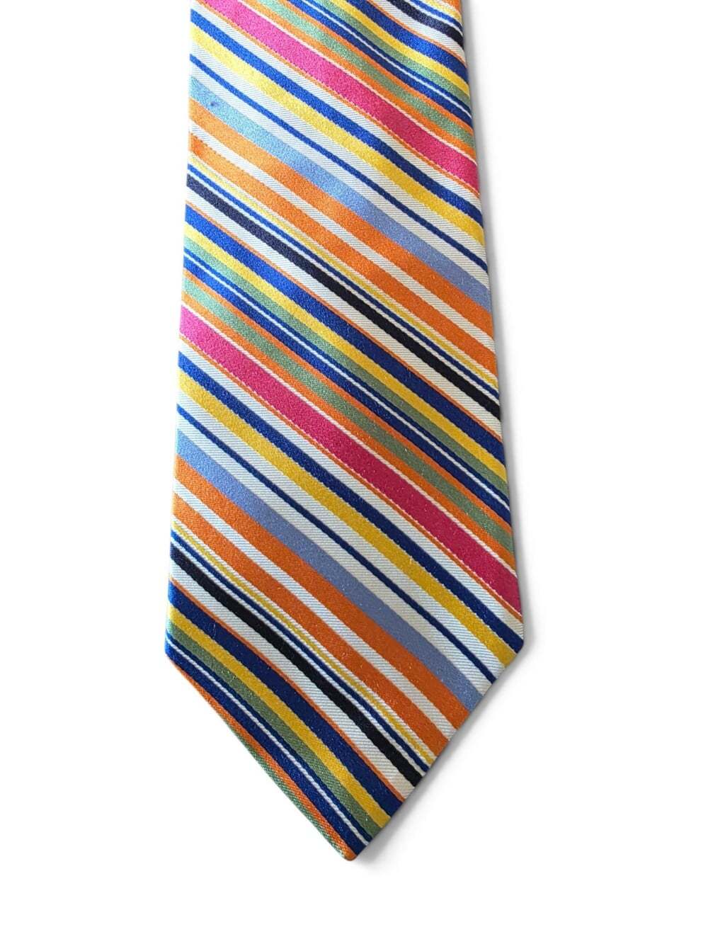 Vintage Tommy Hilfiger Tie 100% Silk Made in USA Multicolor Striped Necktie - Picture 3 of 16